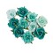 Painted Floral Collection Flowers - Shiny Teal - 10 Pcs, 1.5"